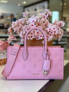 Michael Kors Mirella Medium Logo Debossed Satchel Crossbody